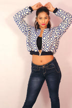 Blue Jacquard Bomber Jacket (Limited Edition) - Comfy Nights