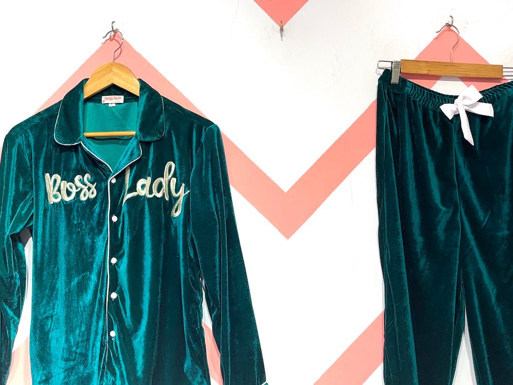 Boss Lady Velvet Pj Set | Prepaid Orders Only - Comfy Nights