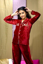 Boss Lady Velvet Pj Set | Prepaid Orders Only - Comfy Nights