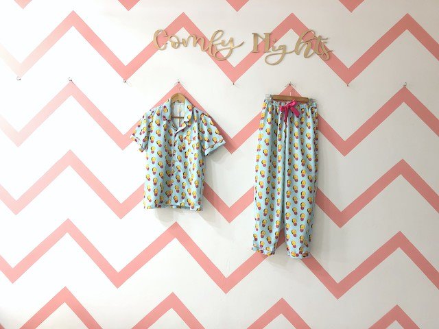 Bulb Print Pj Set (Women) - Comfy Nights