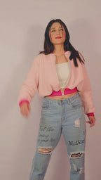Pink Jacquard Bomber Jacket (Limited Edition)