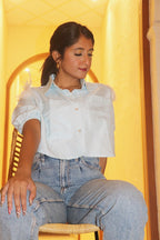 Feather Crop Shirt - Comfy Nights