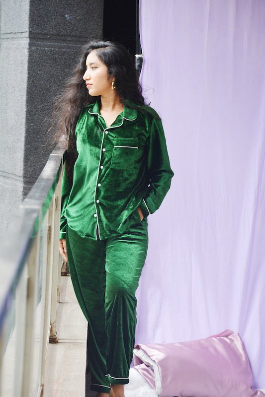 Green Velvet PJ Set - Comfy Nights