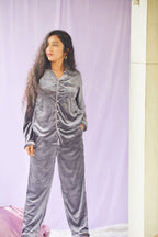 Grey Velvet PJ Set - Comfy Nights