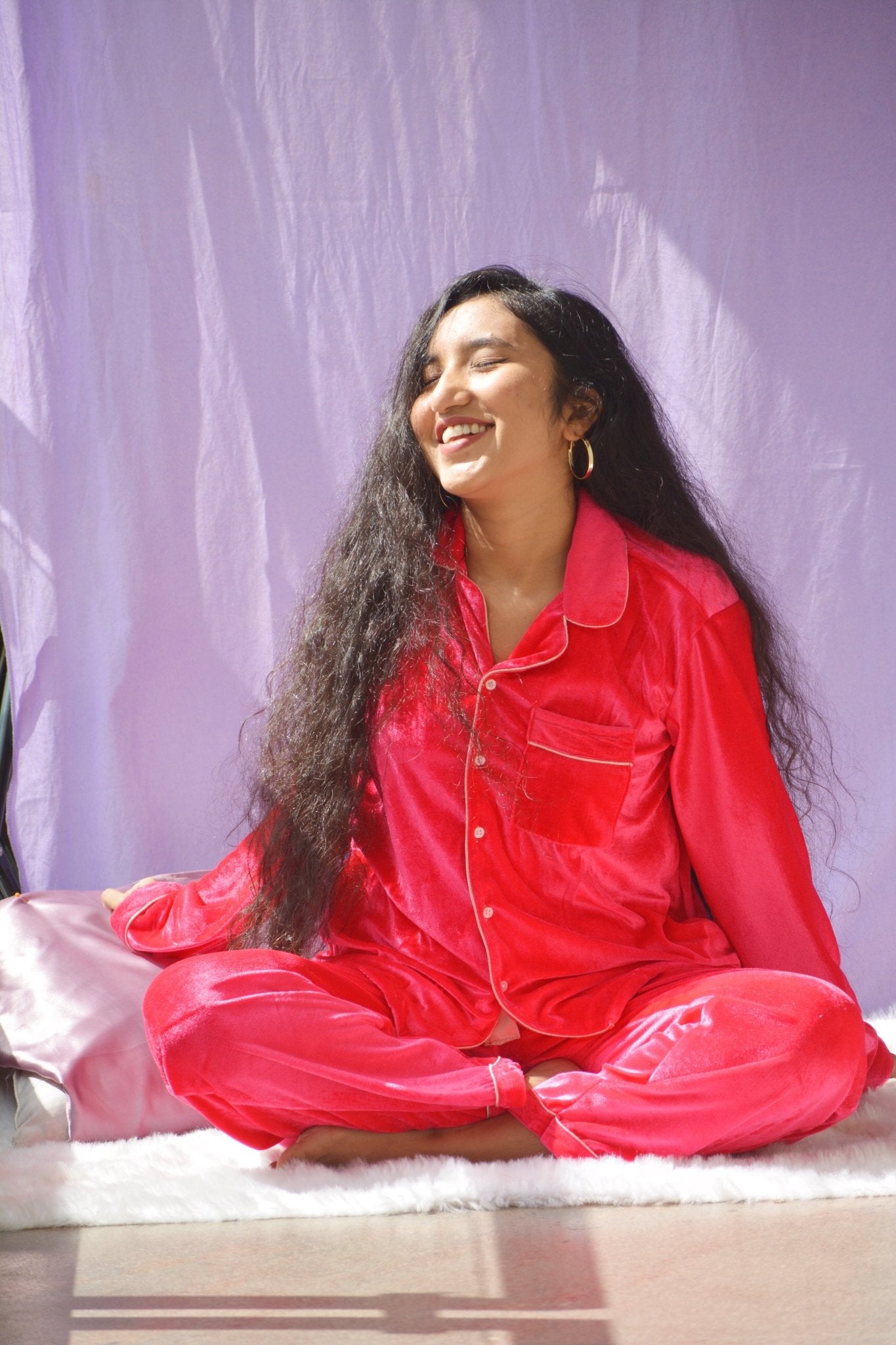 Hot Pink Velvet PJ Set - Comfy Nights