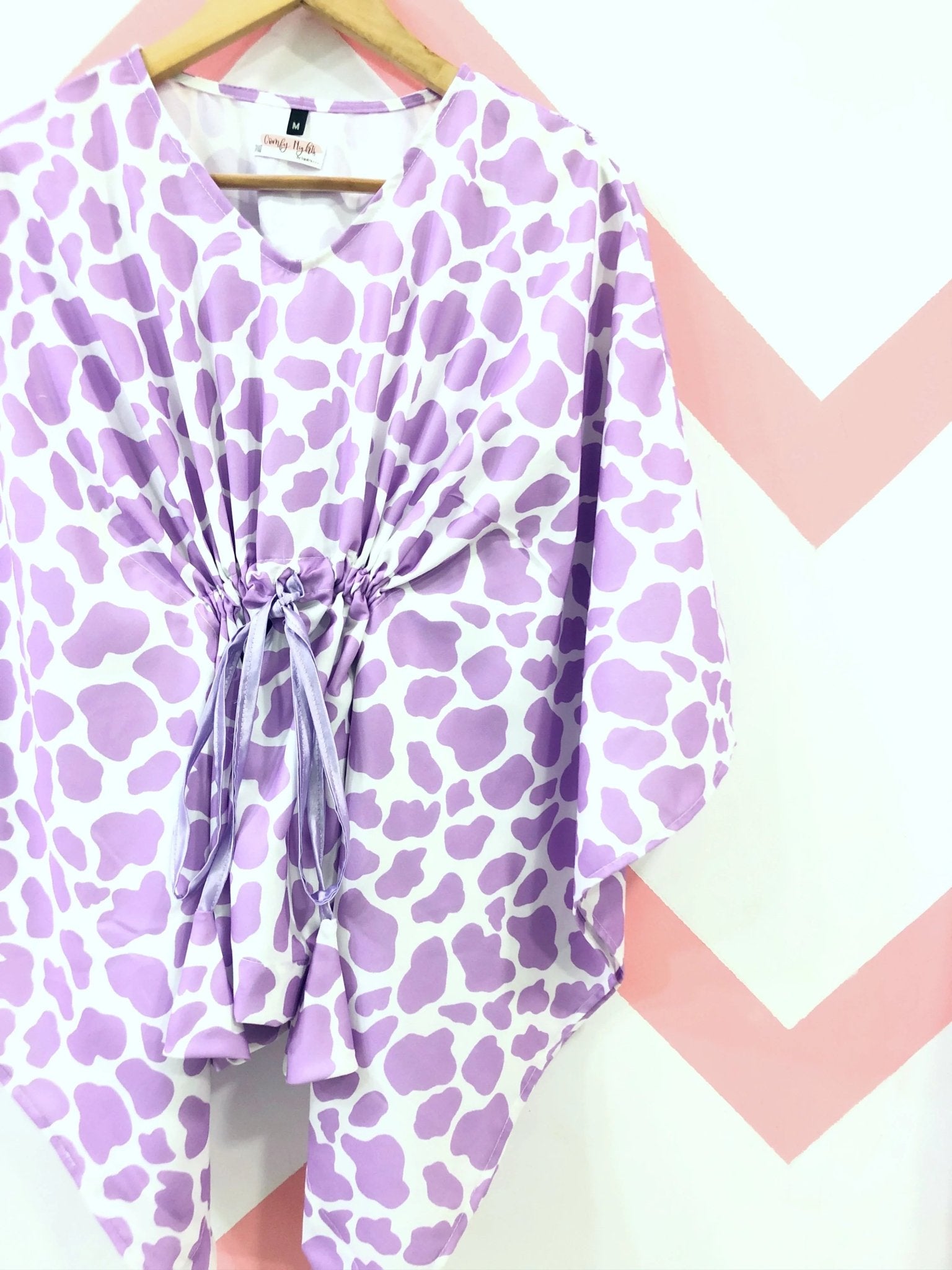 Lilac Cow Kaftan Set - Comfy Nights