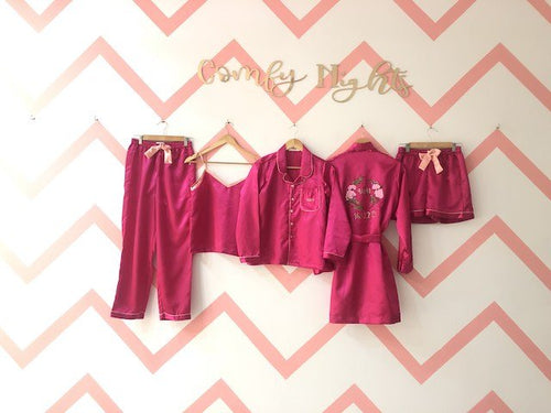 Magenta Pink / Rose Gold 5 Pieces Hamper for Bride | Prepaid Orders Only - Comfy Nights