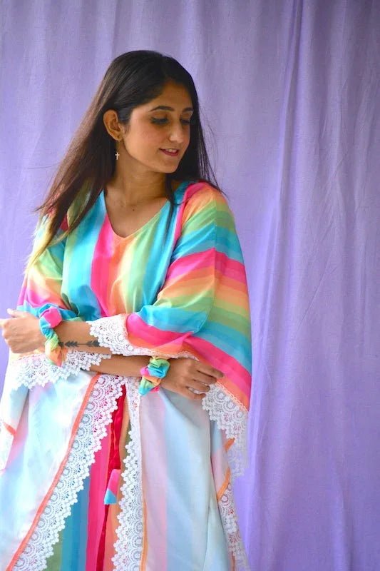 Magical Rainbow Unicorn Mini Kaftan Dress - Comfy Nights
