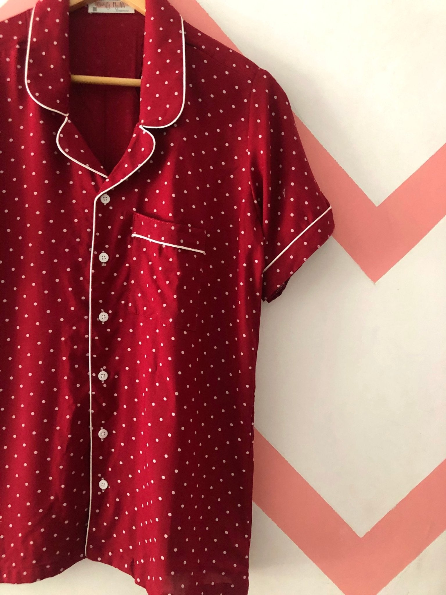 Maroon Polka Pj Set - Comfy Nights