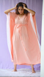 Peach Bellini Long Kaftan - Comfy Nights