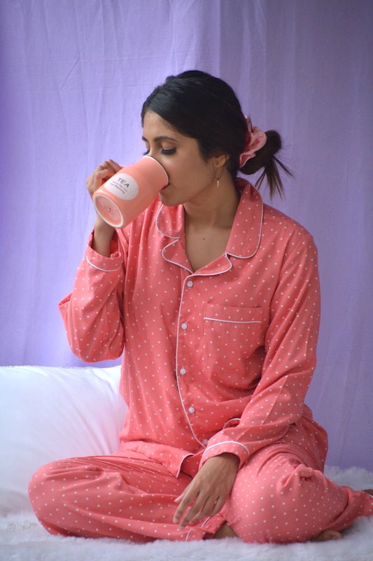 Peach Polka Pj Set - Comfy Nights