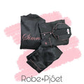 Personalise Black Satin Robe + Pj Set | Prepaid Orders Only - Comfy Nights