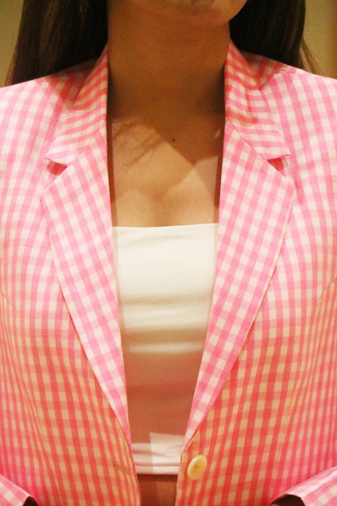 Pink Checked Blazer Set - Comfy Nights