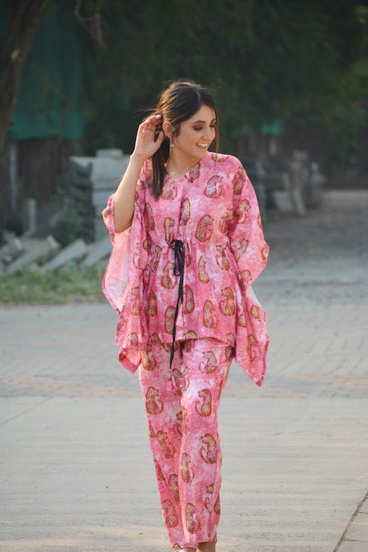 Pink Cheetah Kaftan Set - Comfy Nights