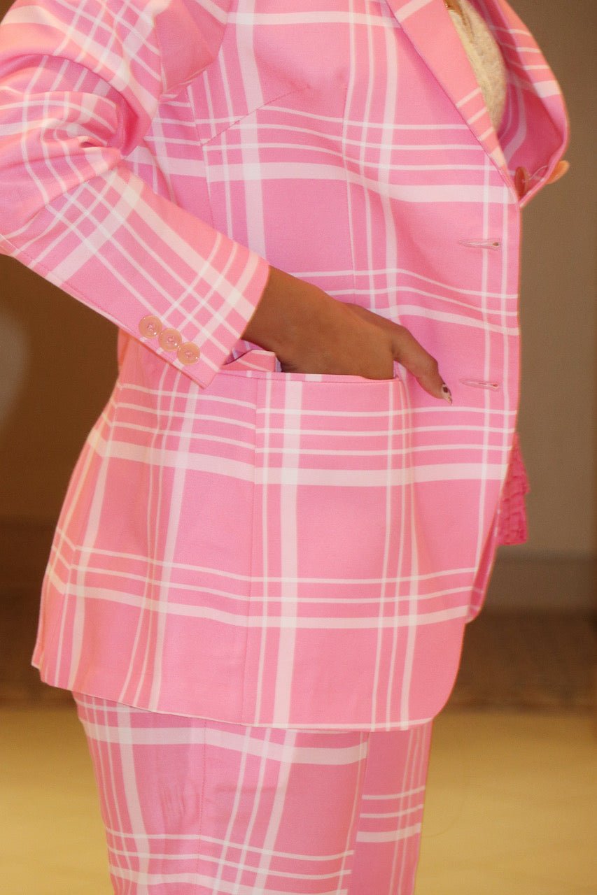 Pink Lines Blazer Set - Comfy Nights