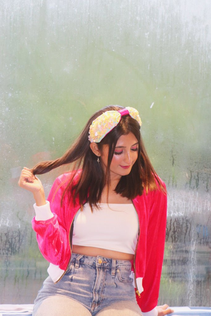 Pink Velvet Bomber Jacket - Comfy Nights