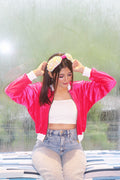 Pink Velvet Bomber Jacket - Comfy Nights