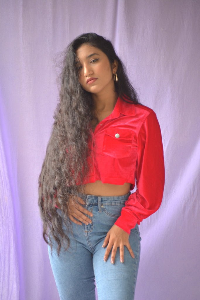 Pink Velvet Crop - Comfy Nights