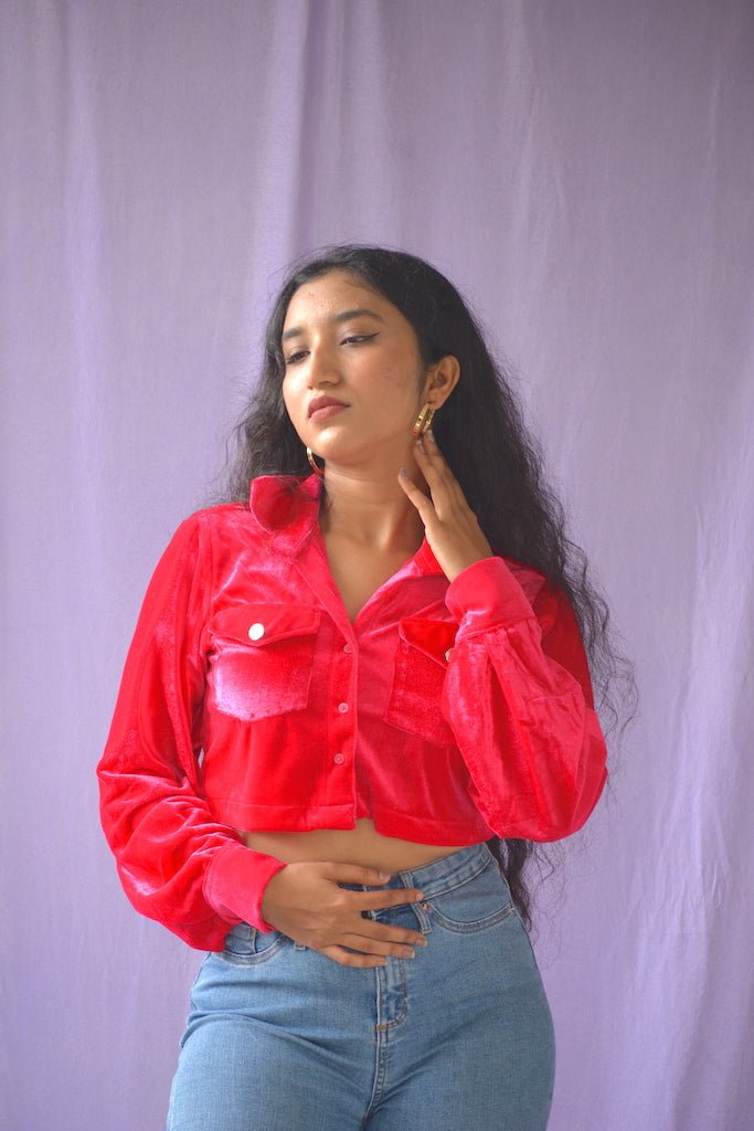 Pink Velvet Crop - Comfy Nights