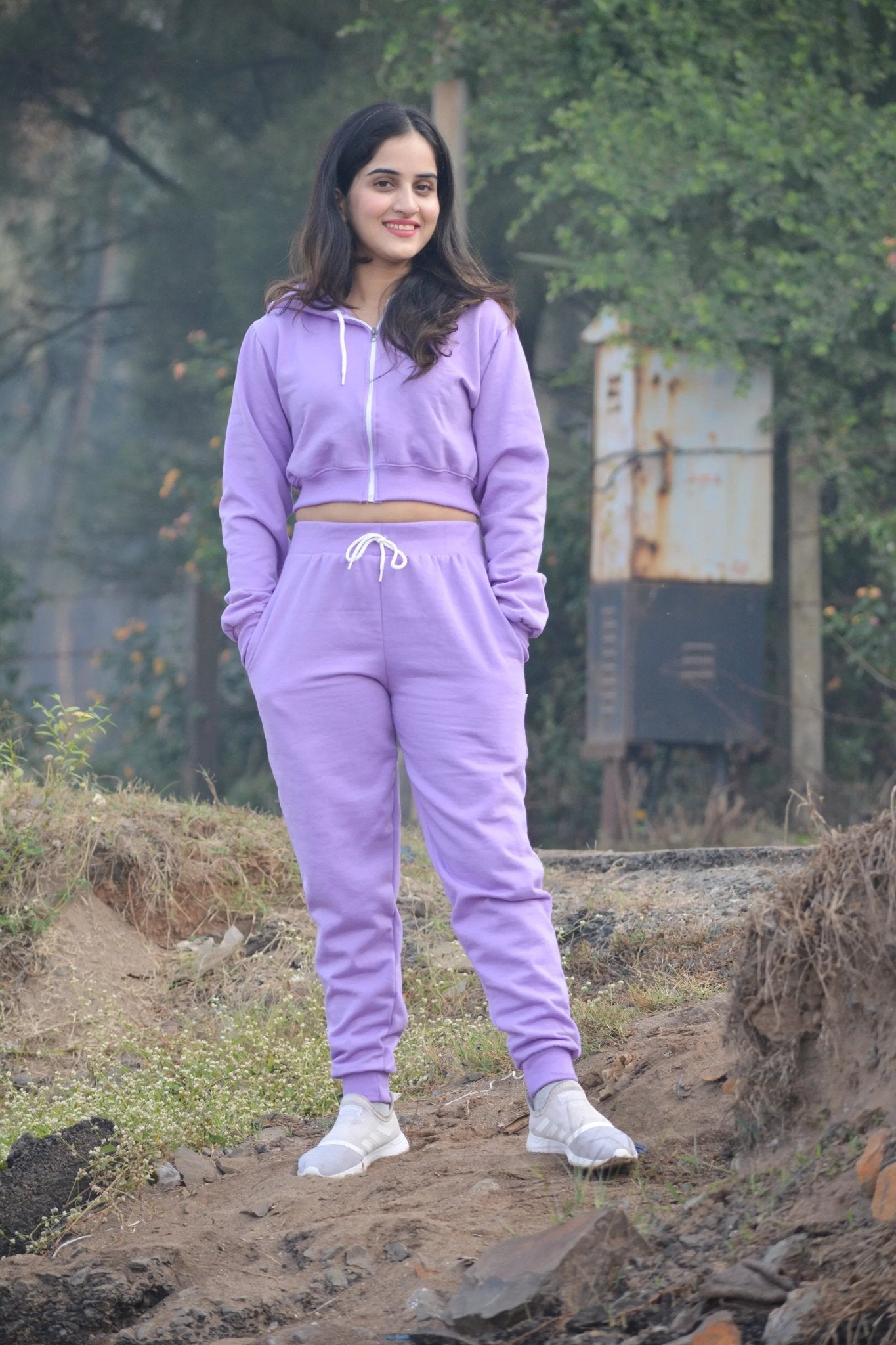Purple ZIPPER Hoodie + Joggers - Comfy Nights