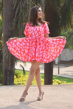 Red Cotton Floss Dress - Comfy Nights