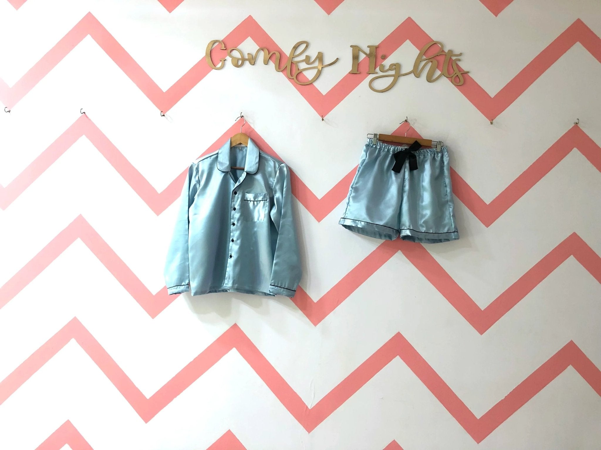 Silver Satin Shorts Set - Comfy Nights