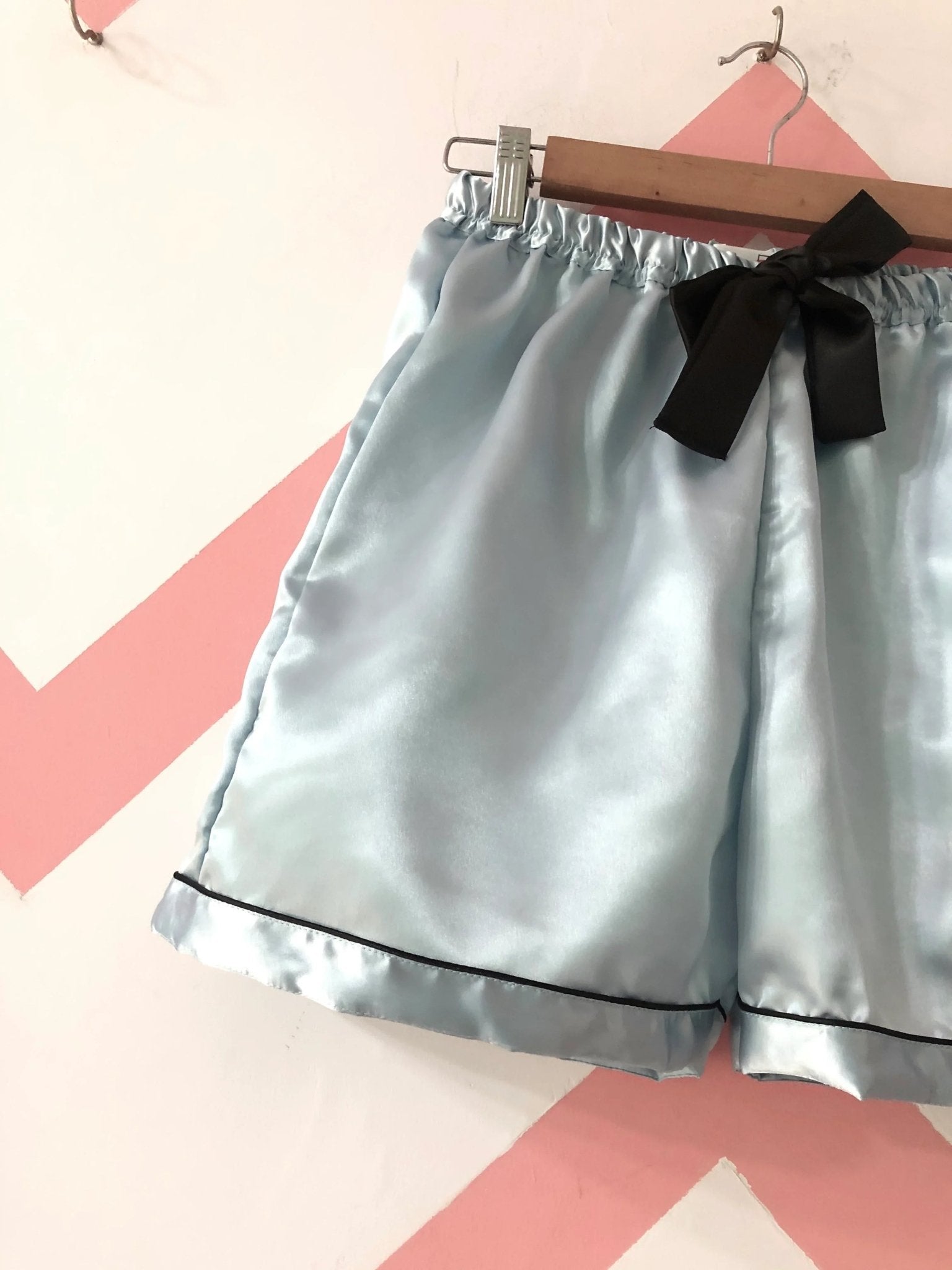 Silver Satin Shorts Set - Comfy Nights