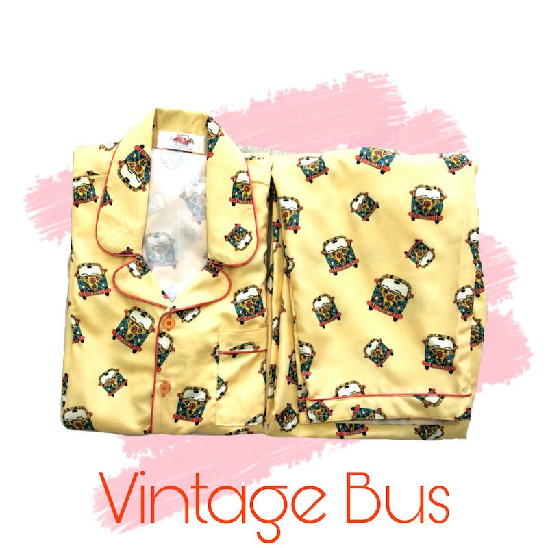 Vintage Bus Pj Set (Women) - Comfy Nights