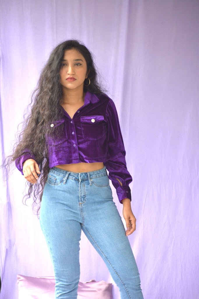 Violet Velvet Crop - Comfy Nights