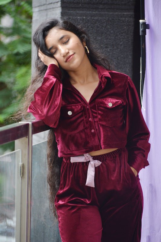 Wine Co-Ord Set - Comfy Nights
