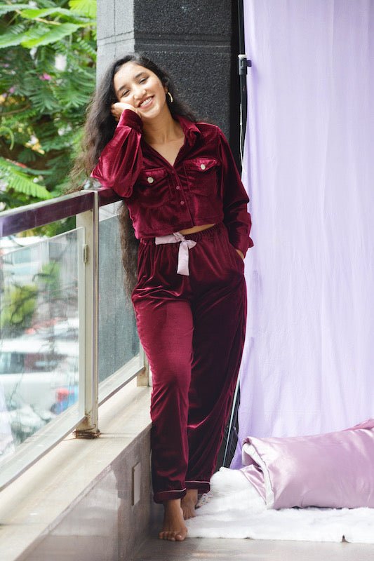 Wine Co-Ord Set - Comfy Nights