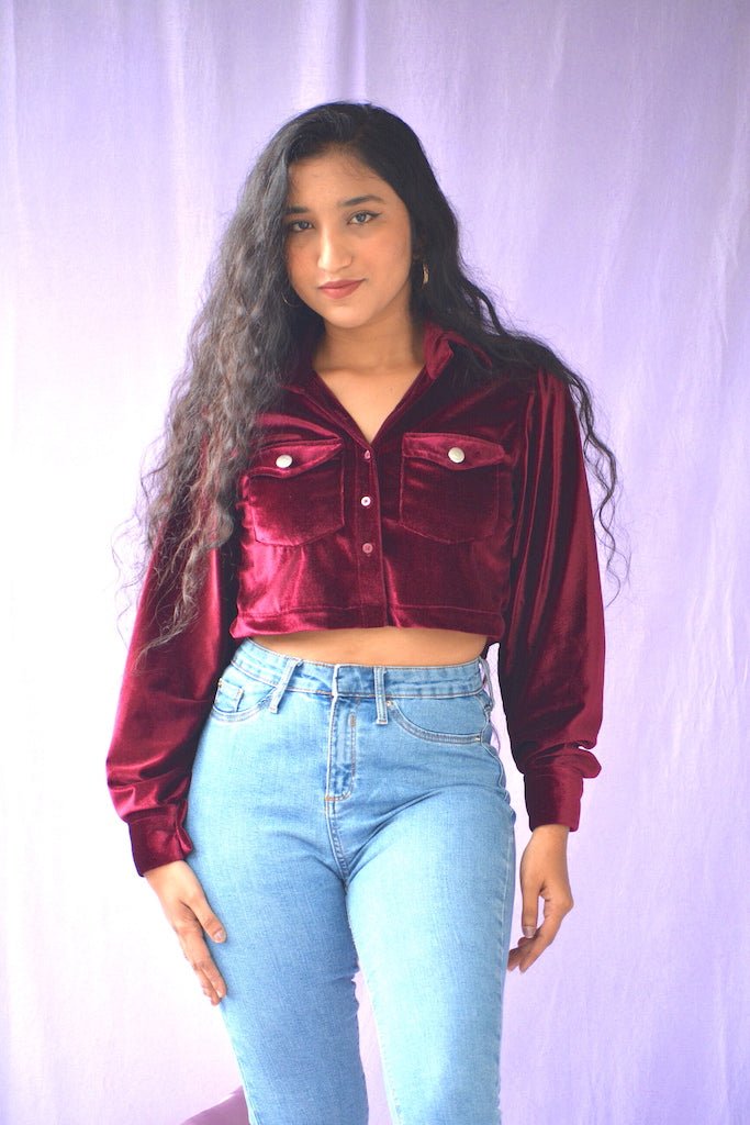 Wine Velvet Crop - Comfy Nights
