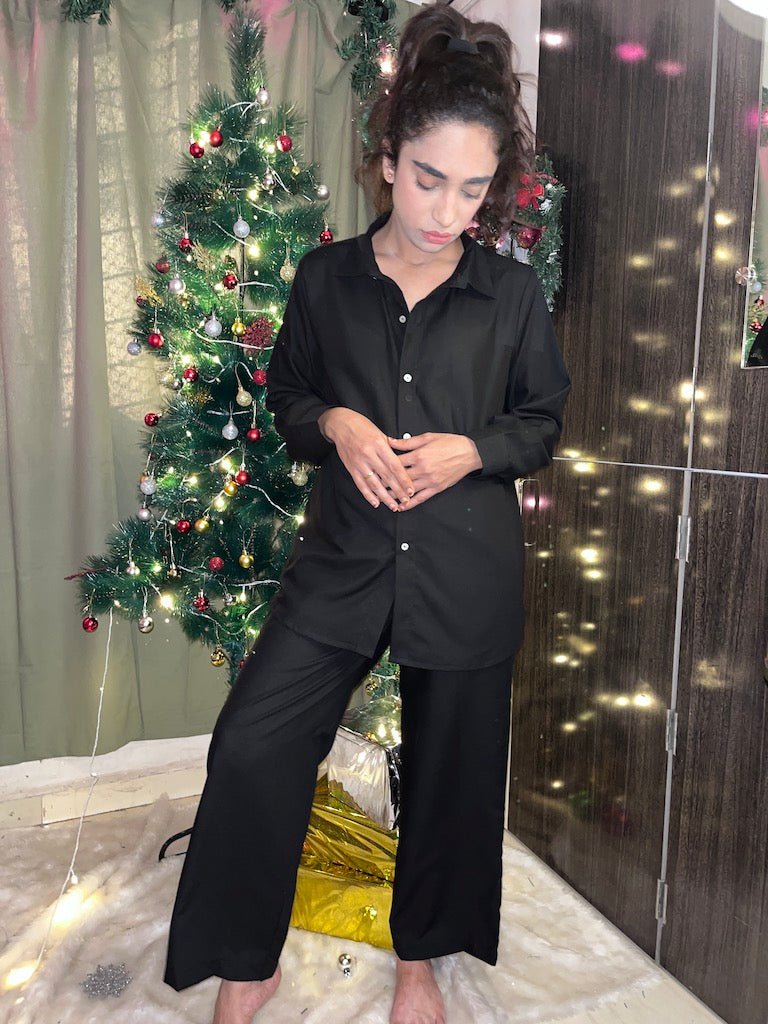 Women in Black Co-Ord Set - Comfy Nights