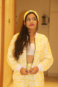 Yellow Ellipse Bomber Jacket - Comfy Nights