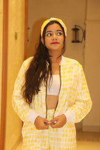 Yellow Ellipse Bomber Jacket - Comfy Nights