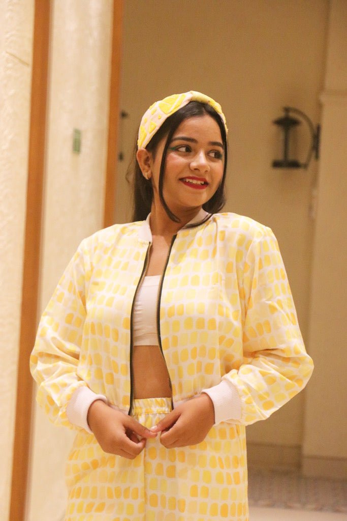 Yellow Ellipse Bomber Jacket - Comfy Nights
