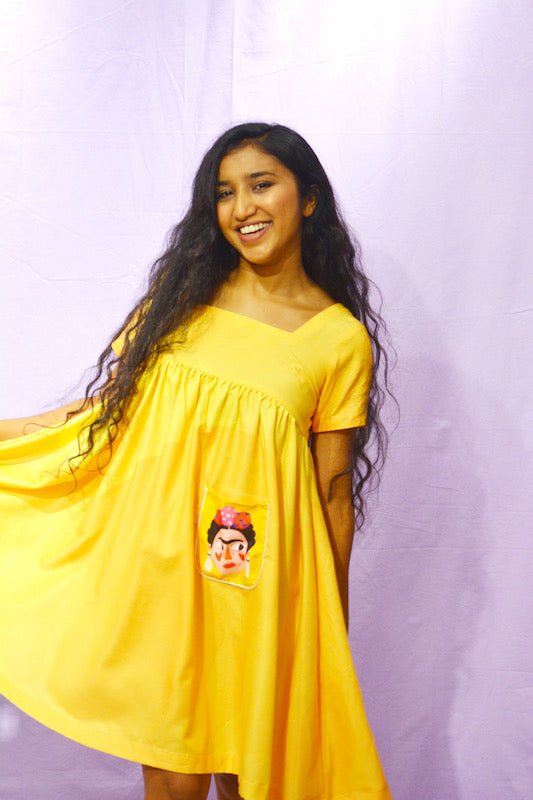 Yellow Patch Pocket Dress - Comfy Nights