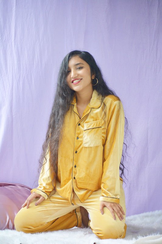 Yellow Velvet PJ Set - Comfy Nights